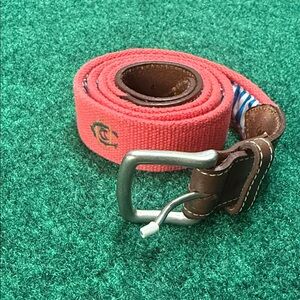 NWOT Oakmont Country Club! stitched Belt with Silver Buckle (Coral base/ Sz 44)